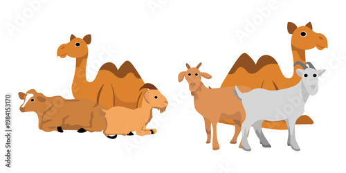 Illustration of Sacrificial Animals for Eid al-Adha