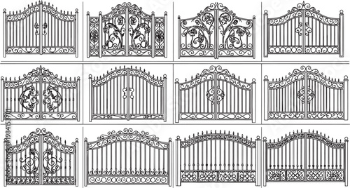 Vintage ornamental gates collection a detailed set of intricate wrought iron gate designs