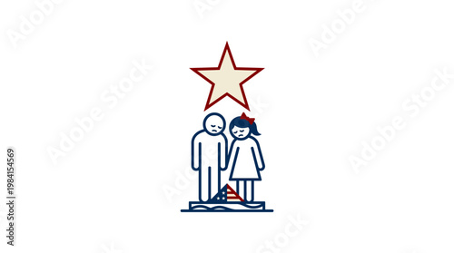 Couple Standing Underneath a Star Symbol