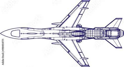 Detailed hand drawn sketch illustration of a cruise missile with wings fully extended, created in a clean line art style. suitable for defense, military, aviation, engineering, and strategic theme