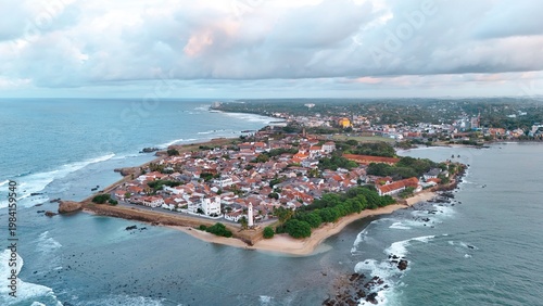 Slika na platnu Aerial Panoramic View of Galle Fort Coastal City Historic Landmark Sri Lanka