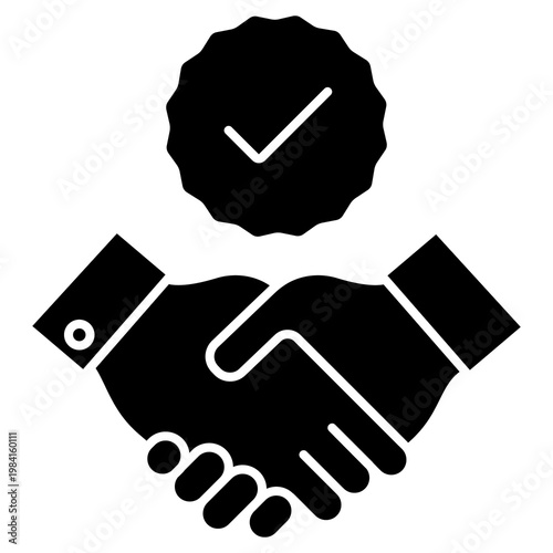 Business Partnership Agreement Icon, Strategic Collaboration Concept, Corporate Alliance Design, Professional Teamwork Symbol, Mutual Growth Partnership Icons