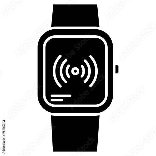 Smart Watch Design Icon, Fitness Tracker Watch, Wearable Tech Device, Digital Smart Watch Interface, Health Monitoring Smartwatch
