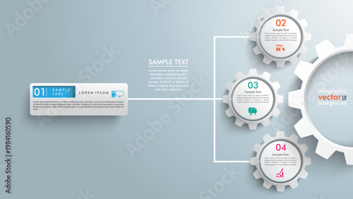Decision Workflow Diagram Presentation 3 Gears