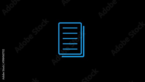 Simple notepad icon animation showing note taking and productivity