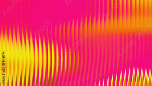 Fotografía Abstract ribbed glass background in magenta pink and yellow gradient tones with