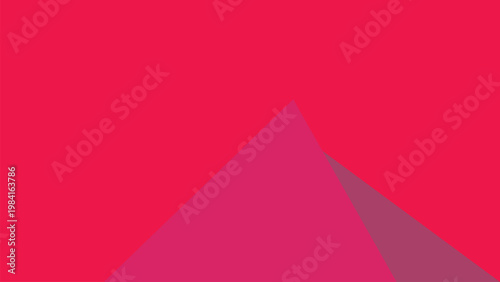 Minimalist pyramid geometric design with pink and purple faces on red background abstract vector illustration