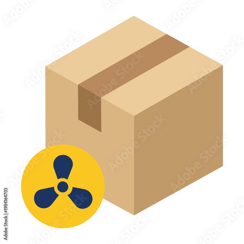 Shipping Box with Caution: A cardboard box, bearing a delicate goods label, symbolizes careful handling and safe transit of valuable items during shipping.