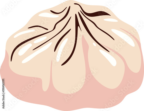 Illustration of a Steamed Dumpling