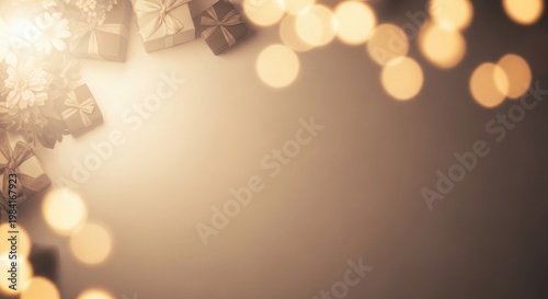 Soft focus floral background with bokeh lights a warm and elegant scene