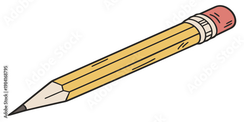 Minimalistic vector image of a pencil with thin lines. A good choice for graphic projects related to learning and creativity