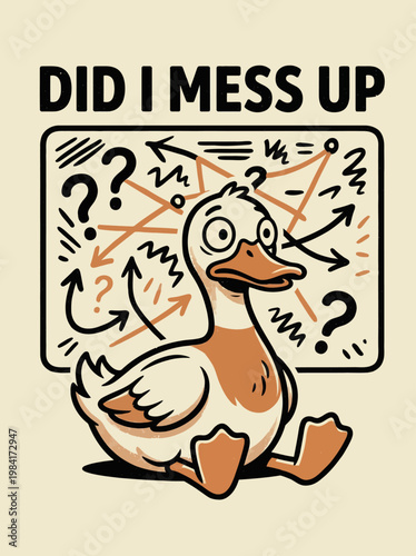 Confused Duck with Question Marks.