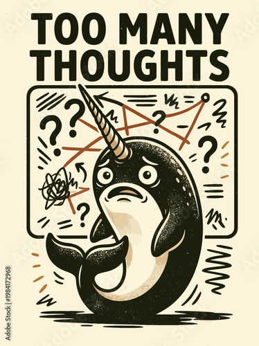 Confused narwhal with question marks.
