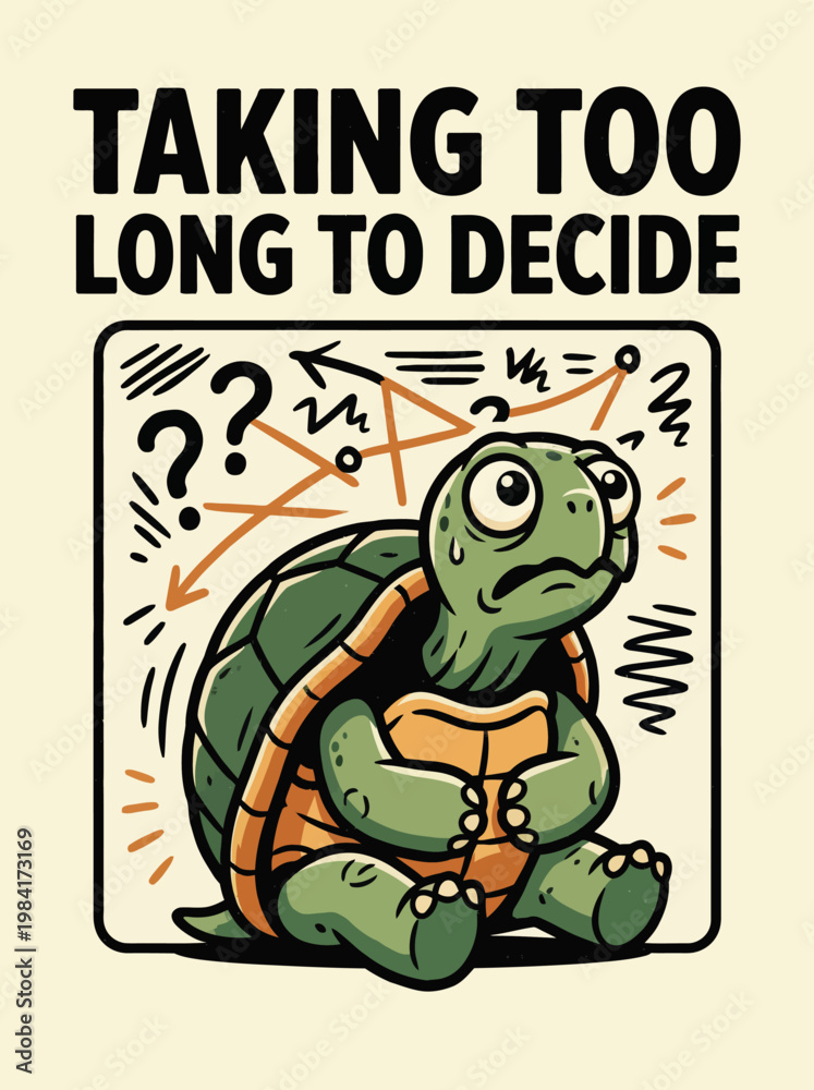Obraz premium Turtle with confused expression sitting.