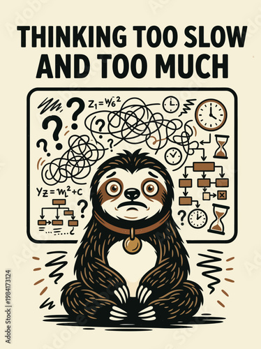 Sloth thinking with confused expression.
