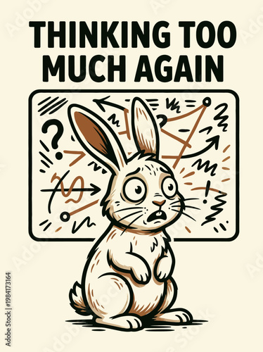 Thinking Rabbit With Big Eyes.