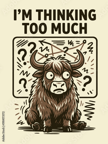 Thinking Bull with Question Marks.