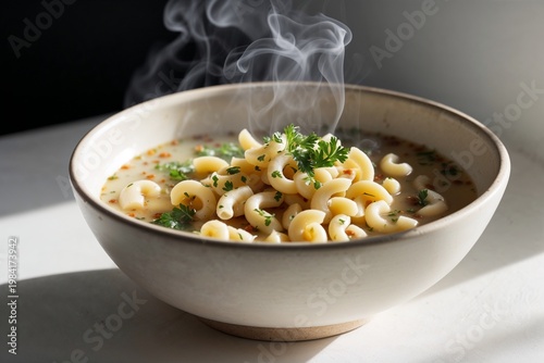 Pasta in Bowl with Steam