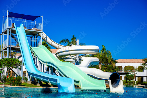 Wallpaper Mural Water slides in the hotel's water park
 Torontodigital.ca