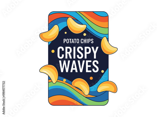 Crispy Waves Potato Chips A Vibrant and Delicious Snack Experience with Colorful Swirls