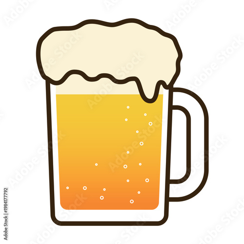 ジョッキにたっぷり注がれた泡立ちの良い生ビール