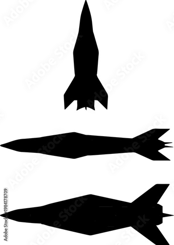 Detailed hand-drawn sketch illustration of a cruise missile with wings fully extended, flying horizontally. use in editorial design, educational materials, infographics, and conceptual visuals
