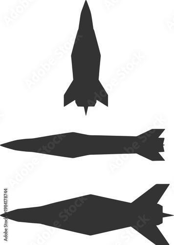 Detailed hand-drawn sketch illustration of a cruise missile with wings fully extended, flying horizontally. use in editorial design, educational materials, infographics, and conceptual visuals