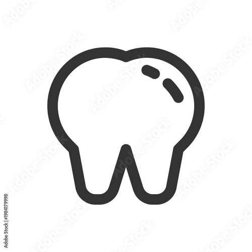 Tooth icon symbol of dental health and hygiene cleaning whitening treatment