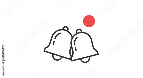 Two Bells with Red Notification Symbol.