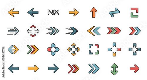 Collection of various arrow icons.