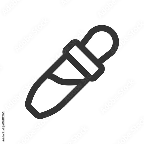 Simple icon of a medicine dropper against a white background with medicine