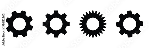 Set of gear, black gear wheel icon. Setting icon set. setting, cogwheel, gear wheels in line style. Gear setting icon collection. vector illustration
