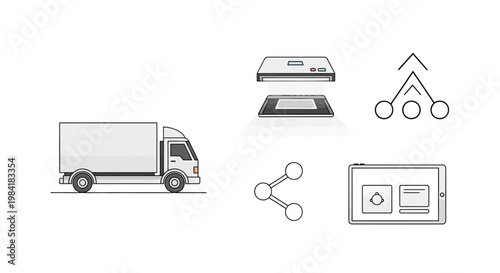 Truck Vehicle Transport Delivery Box.