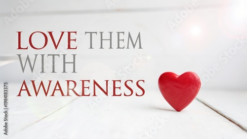 Single Red Heart Symbol for Awareness and Love
