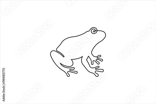 Tableau sur toile Frog symbol of world animal day continuous one line art vector illustration
