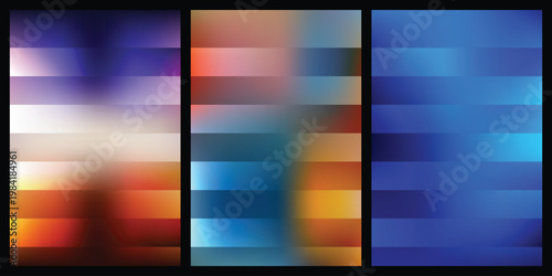 Vibrant colorful blurred rectangles arranged in a row on screen