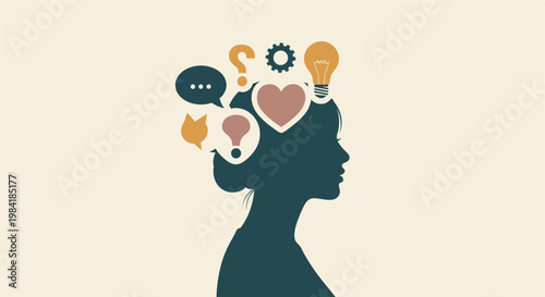 The Inner World of a Woman's Thoughts and Emotions Illustrated with Symbols