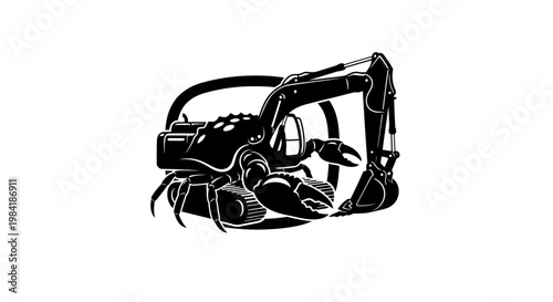 Scorpion holding a chainsaw in claws.
