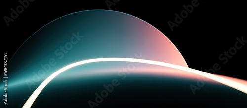 A sleek, curved form emerges from darkness, illuminated by a bright, linear light source.