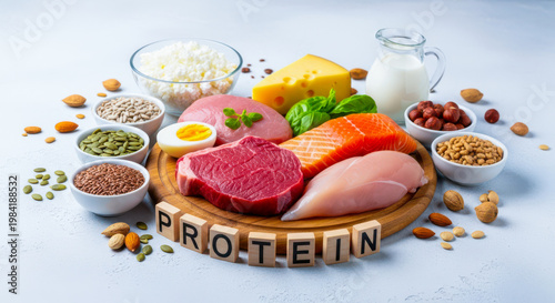 A plate of protein rich foods