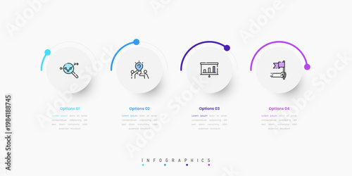 Vector Infographic label design template with icons and 4 options or steps. Can be used for process diagram, presentations, workflow layout, banner, flow chart, info graph.