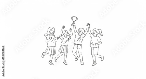 Joyful group of friends celebrating together in a moment of happiness.