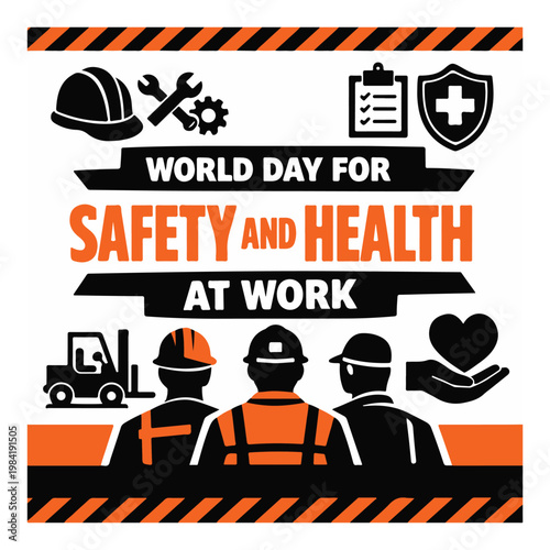 World Day for Safety and Health at Work Flyer Promoting Workplace Safety and Employee Wellbeing