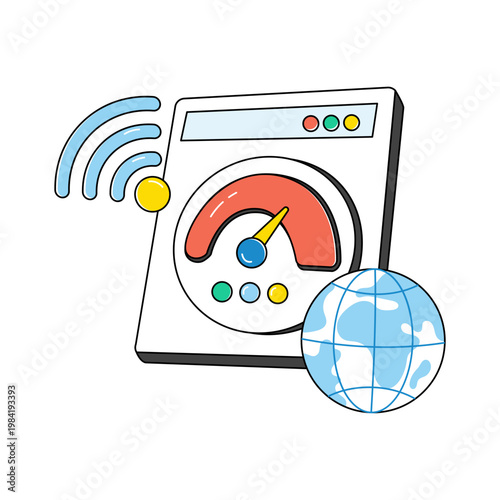 Modern design icon of internet speed optimization 