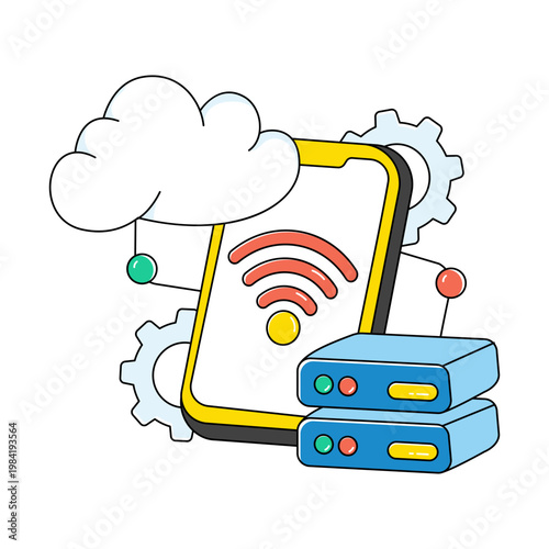 Modern design icon of cloud hosting 