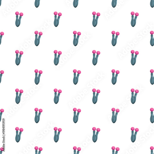 Repeating pattern of a facial massager roller on a white background