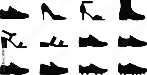 black silhouettes of shoes