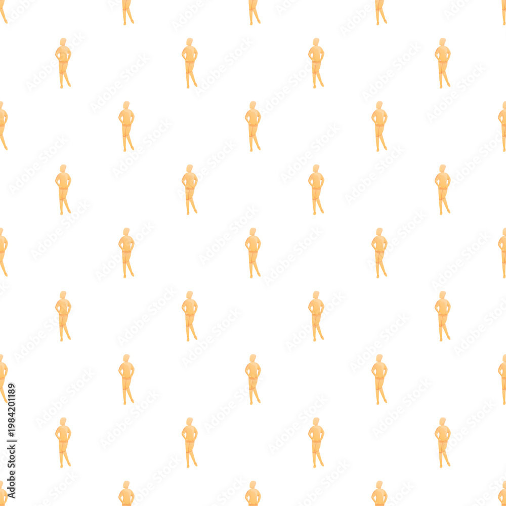 Obraz premium Abstract watercolor silhouetted figures repeating in a seamless pattern on white background
