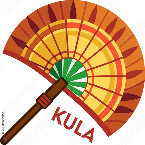 Kula: A traditional handmade bamboo winnowing fan, often painted with folk art