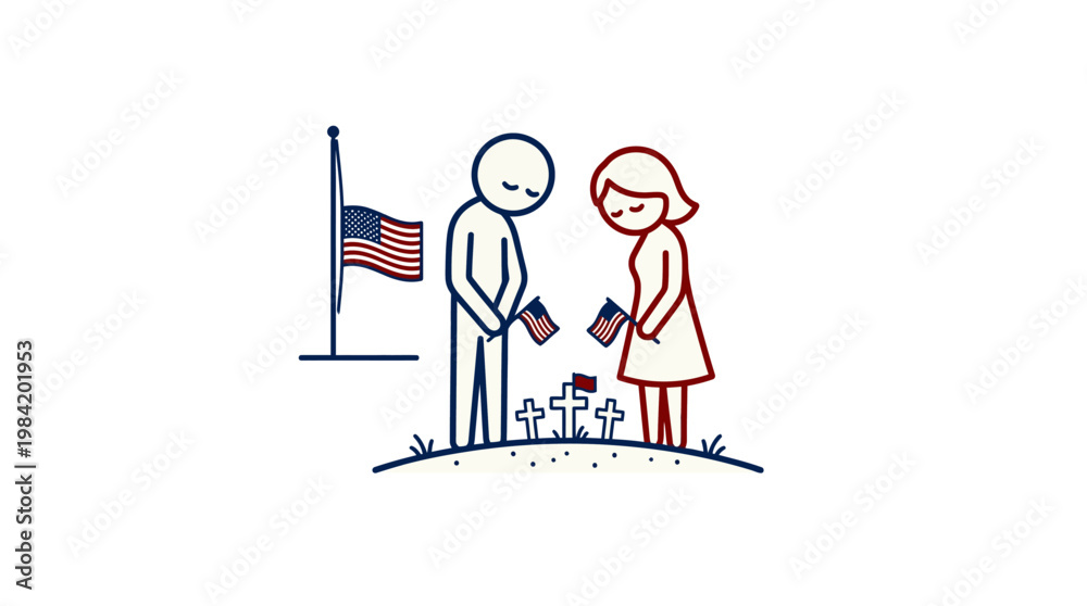 Fototapeta premium Memorial Day Remembrance Honoring Fallen Soldiers